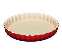 LE CREUSET Stoneware Fluted Flan Dish, 24 cm, 1.3 Litres, Cherry, 91015928060100