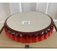 LE CREUSET Stoneware Fluted Flan Dish, 24 cm, 1.3 Litres, Cherry, 91015928060100