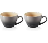 LE CREUSET Stoneware Grand Mug, 400ml, Flint, 70304404440002 (Pack of 2)