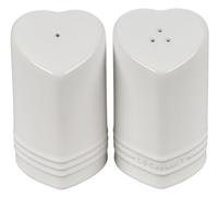 Le Creuset Stoneware Heart Shaped Salt & Pepper Shakers, 4 oz. Each, White