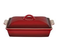 Le Creuset Stoneware Heritage Covered Rectangular Casserole, 4 qt. (12" x 9"), Cerise