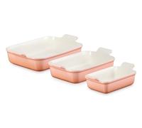 Le Creuset Stoneware Heritage Set 3 Rectangular Dishes, Peche