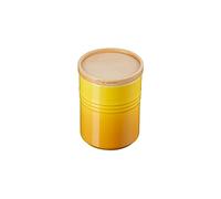 LE CREUSET Stoneware Medium Storage Jar with Wooden Lid, Stoneware, 540 ml, 10 cm, Nectar, 60825546720099