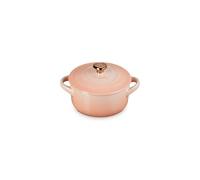 Le Creuset Stoneware Mini Round Cocotte, 8oz., Peche with Gold Heart Knob