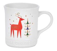 Le Creuset Stoneware Noel Collection: Reindeer Mug, 14 oz., White w/Applique