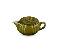 Le Creuset Stoneware Pumpkin Gravy Boat with Lid, 14 oz., Olive