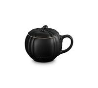 Le Creuset Stoneware Pumpkin Mug with Lid, 14 oz., Licorice