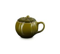 Le Creuset Stoneware Pumpkin Mug with Lid, 14 oz., Olive