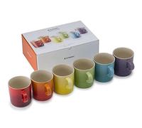 LE CREUSET Stoneware Rainbow Coffee Mugs, 350 ml, Cerise, Volcanic, Teal, Ultra Violet, Soleil, Palm, 79114358359030