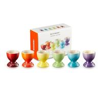 Le Creuset Stoneware Rainbow Egg Cups, Set of 6, Cerise, Volcanic, SoleiLitre, Palm, Teal and Ultra Violet, 79067008359030