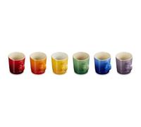 LE CREUSET Stoneware Rainbow Set of 6 Espresso Mugs