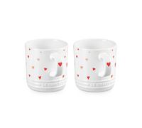 Le Creuset Stoneware Set of 2 Heart Decal Mugs