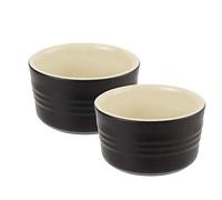 Le Creuset Stoneware Set of 2 Ramekins, 0.2 L, Satin Black, 91002800000000