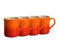 Le Creuset Stoneware Set of 4 Mugs, 14 oz. each, Flame