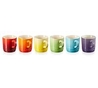 Le Creuset Stoneware Set of 6 200ml Cappuccino Mugs, Rainbow