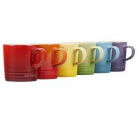 Le Creuset Stoneware Set of 6 London Mugs, 12 oz. Each, Multi-Color