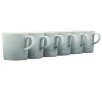Le Creuset Stoneware Set of 6 London Mugs, 12 oz. Each, Sea Salt