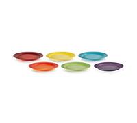 Le Creuset Stoneware Set of 6 Side Plates, 22 cm, Rainbow, 79285228359006
