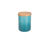 Le Creuset Stoneware Storage Jar with Wooden Lid, 10cm, 540ml, Caribbean, 91044401490099, Teal