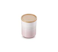 LE CREUSET Stoneware Storage Jar with Wooden Lid, 10cm, 540ml, Shell Pink, 60825547770099
