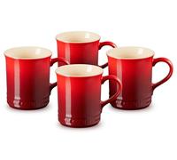 Le Creuset Stoneware Vancouver Mug, Set of 4, 14 oz. each, Cerise