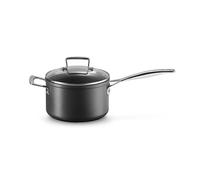 Le Creuset Toughened Non-Stick 18x11.1cm Saucepan with Helper Handle and Glass Lid, Aluminium, 51108180010302 , Black