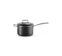 LE CREUSET Toughened Non-Stick 20x12.2cm Saucepan w/Helper Handle and Glass Lid, Aluminium, 51108200010302, Black