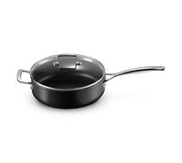 Le Creuset Toughened Non-Stick 26x7.8cm Saute Pan with Glass Lid, Aluminium, 51110260010302, Black