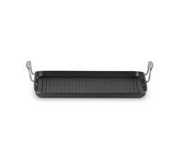 Le Creuset Toughened Non-Stick Ribbed Rectangular Grill, 35 cm, 52107350010101, Black