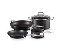 LE CREUSET Toughened Non-Stick 4-Piece cookware Set, Contains: 24cm Shallow Frying Pan, 28cm Deep Frying Pan, 16cm Milk Pan and 24cm Deep Casserole with Lid