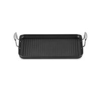 LE CREUSET Toughened Non-Stick Ribbed Rectangular Grill, 35 cm, 52107350010101, Black