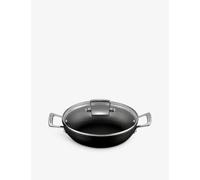 Le Creuset Toughened Non-stick Shalllow Aluminium Casserole Dish With Glass Lid 24cm