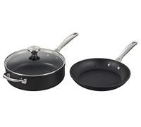 Le Creuset Toughened Nonstick PRO Cookware Set, 3 pc. (10" Fry Pan, 4.25 qt. Saute Pan with Lid),Gray