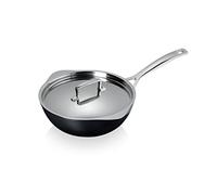 LE CREUSET Toughned 51101240013100 Non-Stick Frying Pan with Spouts and Lid 24 x 8.5 cm Silver