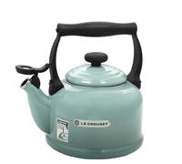 Le Creuset Traditional Stove-Top Kettle with Whistle, Suitable for All Hob Types Including Induction, Enamelled Steel, Capacity: 2.1 L, Sea Salt