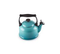 Le Creuset Traditional Stove-Top Kettle with Whistle, Suitable for All Hob Types Including Induction, Enamelled Steel, Capacity: 2.1 L, Teal, 40102021700000