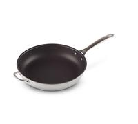 Le Creuset Tri-Ply Stainless Steel Nonstick 12.5"" Deep Fry Pan with Helper Handle