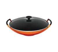 Le Creuset Cast Iron Wok With Glass Lid Volcanic