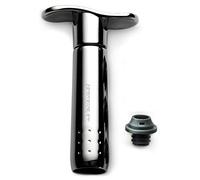 Le Creuset Wine Accessories Metal Wine Pump and 3 Stoppers, Black Nickel, 59014016001625