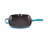 LE CREUSET Womens Signature Cast Iron Square Grillit - Marseille Blue, 26 cm