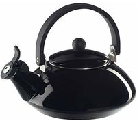 Le Creuset Zen Stove-Top Kettle with Whistle, Suitable for All Hob Types Including Induction, Enamelled Steel, Capacity: 1.5 L, Shiny Black, 92009600140000
