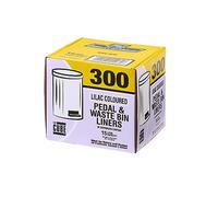 LE CUBE Pedal Bin Liners, Dispenser Box of 300 Unscented Lilac Plastic Bin Bags, 15 Litre Capacity, Rim 106cm x Depth 45cm
