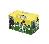 LE CUBE Tie Handle Garden Refuse Sacks, Dispenser Box of 50 Heavy Duty Green Plastic Bin Bags, 120 Litre Capacity, Rim 163cm x Depth 107cm
