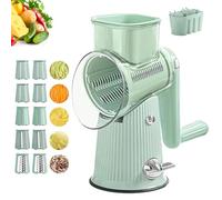 Le D Affaires 5 in 1 Cheese Grater, Le D'Affaires Cheese Grater, 5 in 1 Rotary Cheese Grater Vegetable Slicer, Le D Affaires 5 in 1 Gourmet Cheese Grater, 10 Stainless Blades, with Blade Boxes (A)
