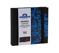 Le Dauphin - Ref. 167202D - 1 notebook - lined interior print - with black elastic closure band - dimensions 17 x 11 cm - vertical format - 192 pages - blue marbled cover