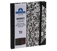 le dauphin - Ref. 267201D - 1 notebook - lined interior print - with black elastic closure band - dimensions 22 x 17 cm - vertical format - 192 pages - white marbled cover