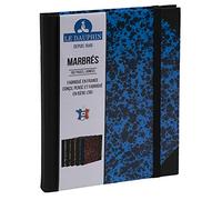 le dauphin - Ref. 267202D - 1 notebook - lined interior print - with black elastic closure band - dimensions 22 x 17 cm - vertical format - 192 pages - blue marbled cover