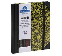 le dauphin - Ref. 267203D - 1 notebook - lined interior print - with black elastic closure band - dimensions 22 x 17 cm - vertical format - 192 pages - marbled khaki cover