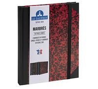 Le Dauphin - Ref. 267205D - 1 notebook - lined interior print - with black elastic closure band - dimensions 22 x 17 cm - vertical format - 192 pages - red marbled cover