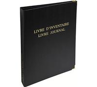 le dauphin - Ref. 928D - 1 black legal binder INVENTORY BOOK and DIARY BOOK, Premium, golden corners, 4 rings, with refill 100 numbered sheets inventory book + 50 numbered sheets journal-A4
